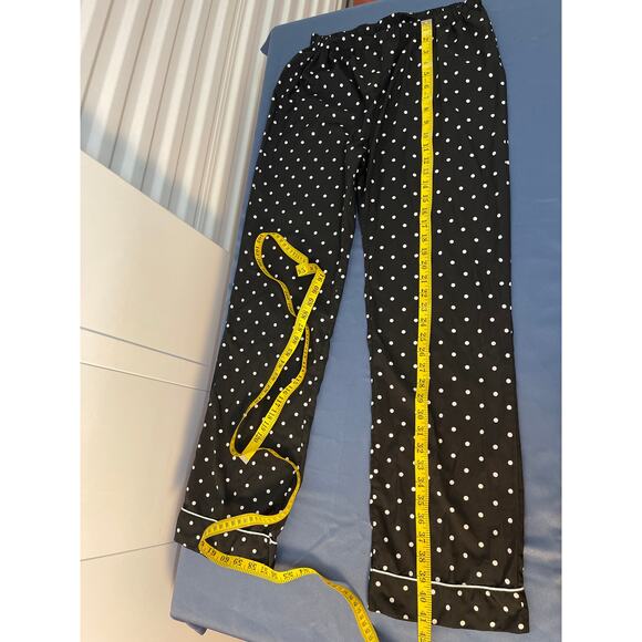 Mud Pie Black White Polka Dot Lounge Pants Size Small - Picture 3 of 8